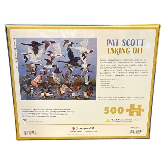 NIP Pomegranate Pat Scott 500 Piece Puzzle Geese Themed “Taking Off” - Picture 2 of 4